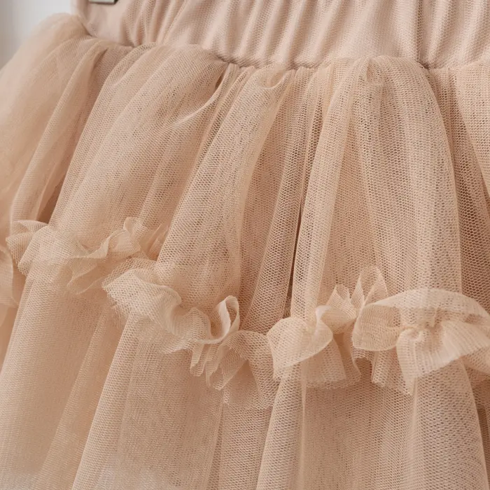 Alina Nakışlı Yaka Tişört Tüllü Etek Kız Çocuk 2’li Takım 4220