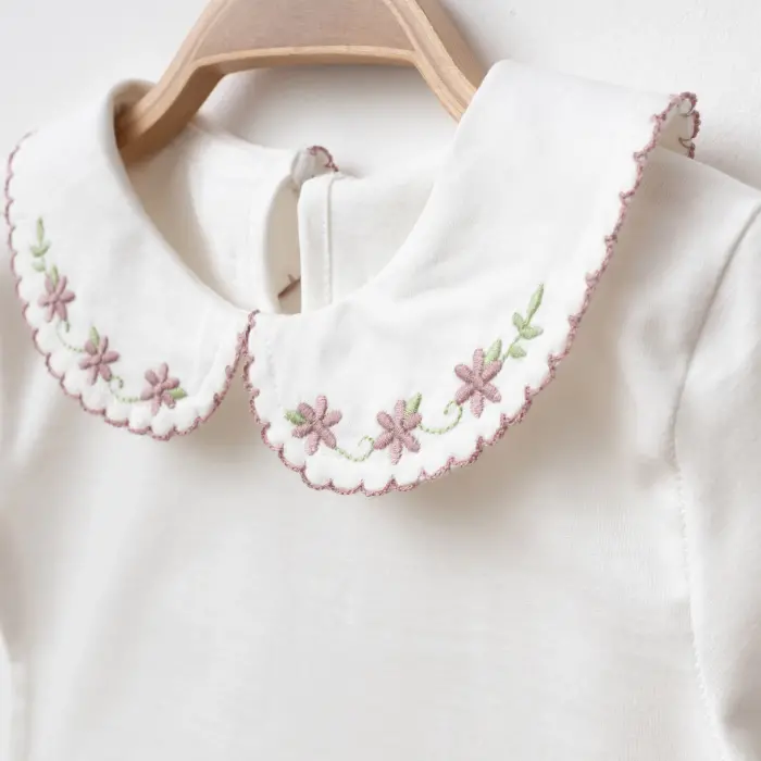 Alina Nakışlı Yaka Tişört Tüllü Etek Kız Çocuk 2’li Takım 4220