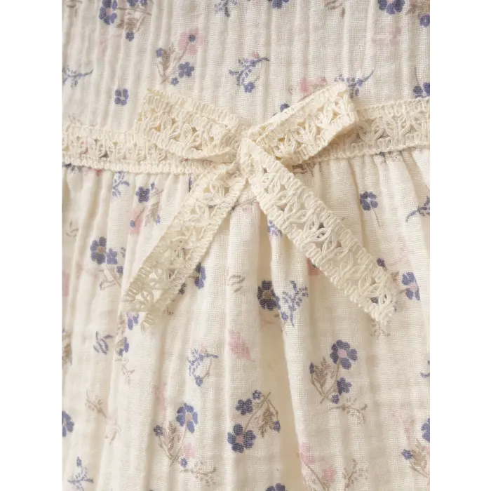 Yaka Detaylı Çiçekli Kız Bebe Elbise