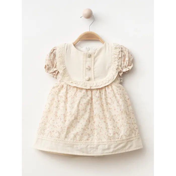 Düğme detaylı Kız Bebe Elbise