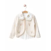 Kız Çocuk Mantar Desenli Triko Hırka