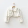 Çizgili Kumaş Peluş Bolero