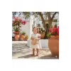 Safiye Kız Bebek Çizgili Fırfırlı Retro Elbise - Kısa Kollu %100 Pamuklu - 9/12/18/24 Ay