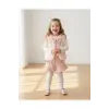 Banu Puantiyeli Fiyonklu Peluş Yelek & Triko ve Şort Takımı - (2-5 Yaş)
