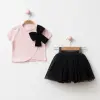 Liora Fiyonk Detaylı Tişört ve Tütü Etekli Kız Çocuk İkili Kombin 4206