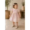 Viena %100 Pamuk Vintage Dantel Yaka Kız Bebek Elbise 4227
