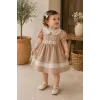 Viena %100 Pamuk Vintage Dantel Yaka Kız Bebek Elbise 4227