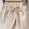 Mavelle Kız Çocuk Nakışlı Pamuk Tişört & Müslin Şort Takım