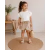 Mavelle Kız Çocuk Nakışlı Pamuk Tişört & Müslin Şort Takım