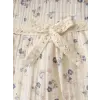 Yaka Detaylı Çiçekli Kız Bebe Elbise