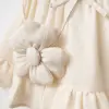 Velya Kız Çocuk %100 Pamuklu Vintage Nakış Detaylı Çantalı Elbise