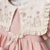 Velya Kız Çocuk %100 Pamuklu Vintage Nakış Detaylı Çantalı Elbise