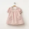 Çiçek Nakışlı Müslin Kız Bebe Elbise