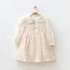 Kolları Dantelli Çiçekli Kız Bebe Elbise