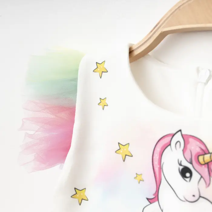 Unicorn Baskılı Kız Abiye