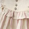 Sim Detaylı Düğmeli Kız Bebe Elbise