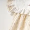 Fiyonk Nakışlı Kız Bebe Elbise
