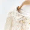 Kolları Dantelli Çiçekli Kız Bebe Elbise