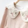 Yaka Nakış Detaylı Kız Bebe Elbise