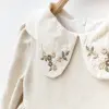 Yaka Nakış Detaylı Kız Bebe Elbise