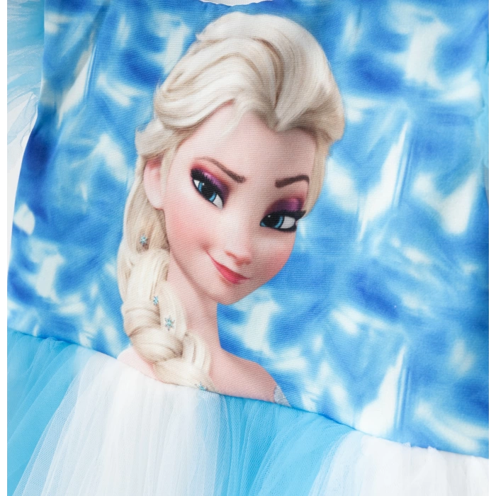 Elsa Baskılı Taçlı Kız Abiye