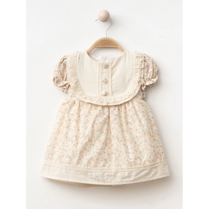 Düğme detaylı Kız Bebe Elbise