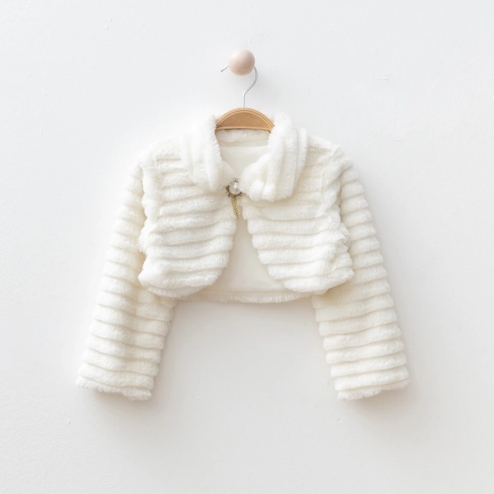 Çizgili Peluş Bolero