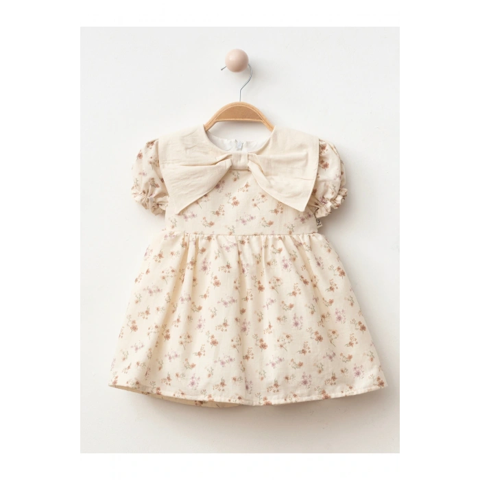 Çiçek Desenli Kız Bebe Elbise