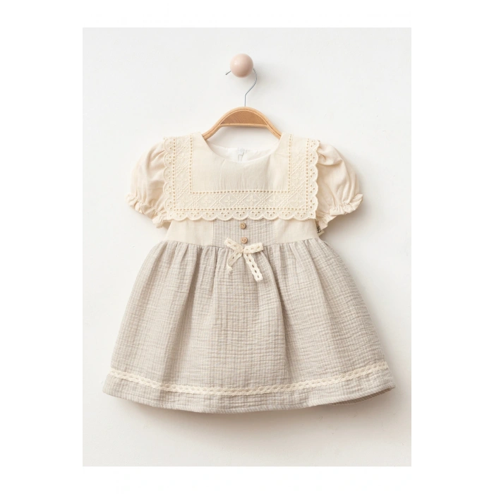 Fiyonk Detaylı Kız Bebe Elbise