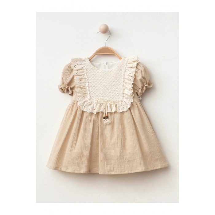 Dantel Detaylı Kız Bebe Elbise