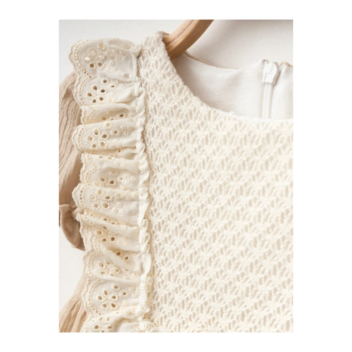 Dantel Detaylı Kız Bebe Elbise