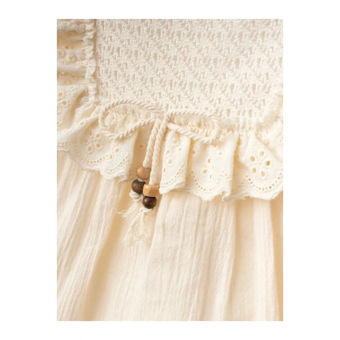 Dantel Detaylı Kız Bebe Elbise