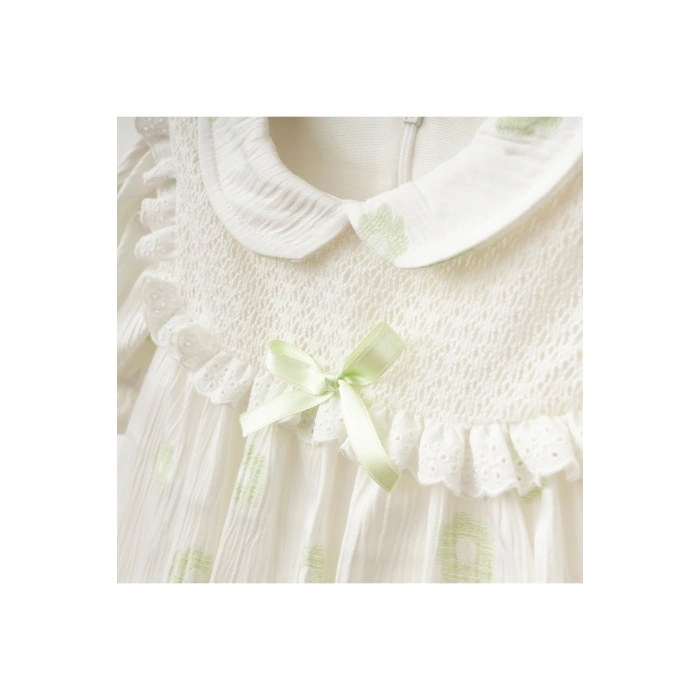 Çiçek Dokulu Kız Bebe Elbise