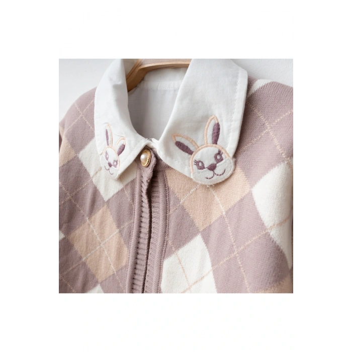 My Lusa Baby Maral Kız Çocuk Triko Ceketli Pile Etek Takım - 2-5 Yaş (Kahve / Lila / Siyah)