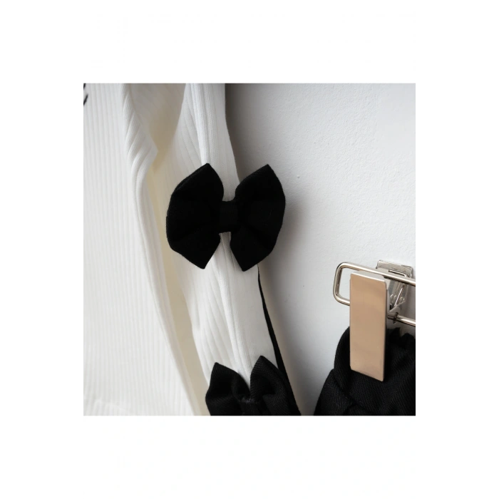 Suna Kız Çocuk Fiyonk Detaylı Uzun Kollu Ribana Bluz ve Piliseli Etek Takımı 2-5 Yaş