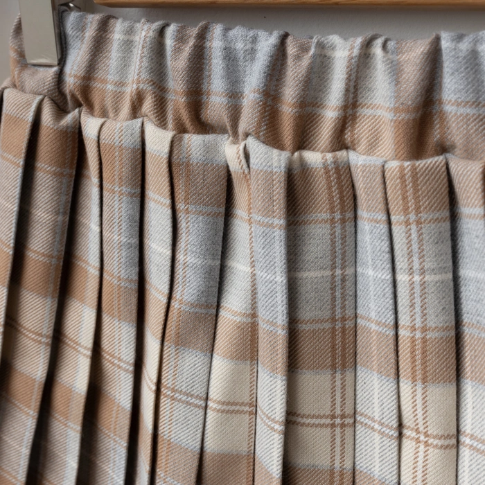 Lusa Bunny Kız Çocuk Triko Süveterli Gömlek ve Pileli Etek 3lü Kombin