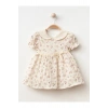 Yaka Detaylı Çiçekli Kız Bebe Elbise
