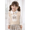 Lusa Bunny Kız Çocuk Triko Süveterli Gömlek ve Pileli Etek 3lü Kombin