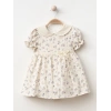 Yaka Detaylı Çiçekli Kız Bebe Elbise