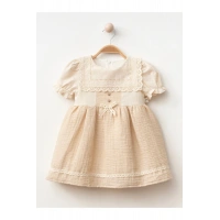 Fiyonk Detaylı Kız Bebe Elbise