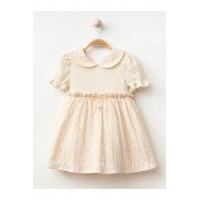 Etnik Desen Fiyonk Detay Kız Bebe Elbise