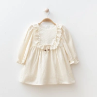 Fırfırlı Fiyonklu Kız Bebe Elbise