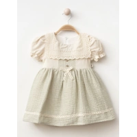 Geniş Yaka Kız Bebe Elbise