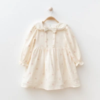 Kalp İşlemeli Kız Çocuk Elbise