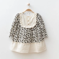 Papatya Desenli Kız Çocuk Elbise