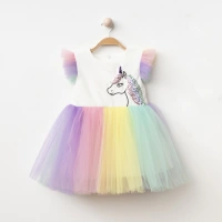 Unicorn Nakışlı Kız Abiye