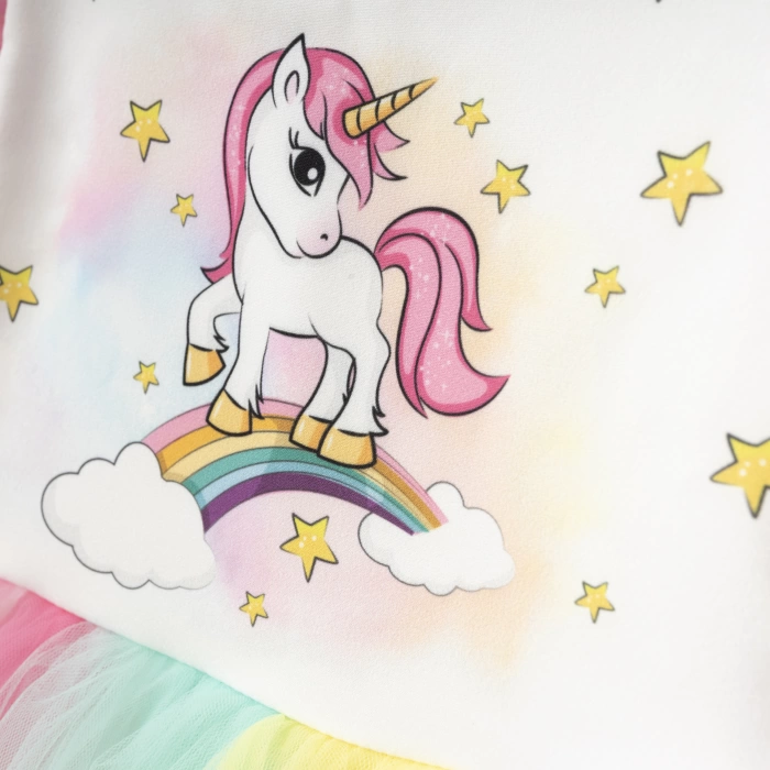 Unicorn Baskılı Kız Abiye