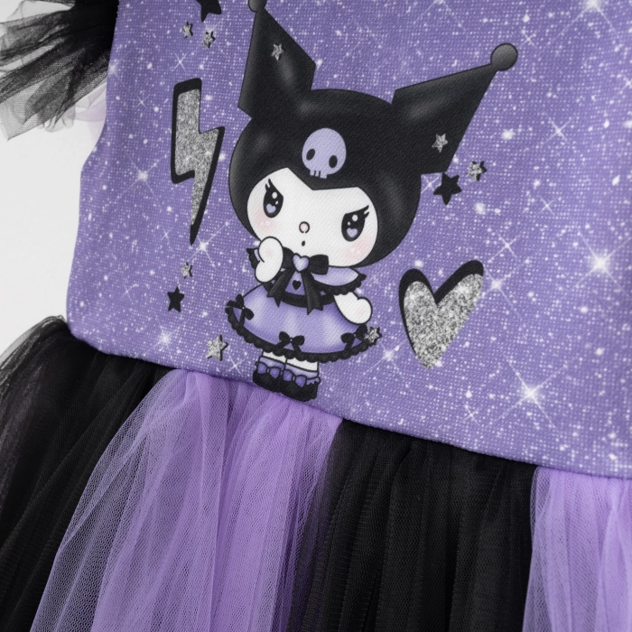 Kuromi Baskılı Taçlı Kız Abiye