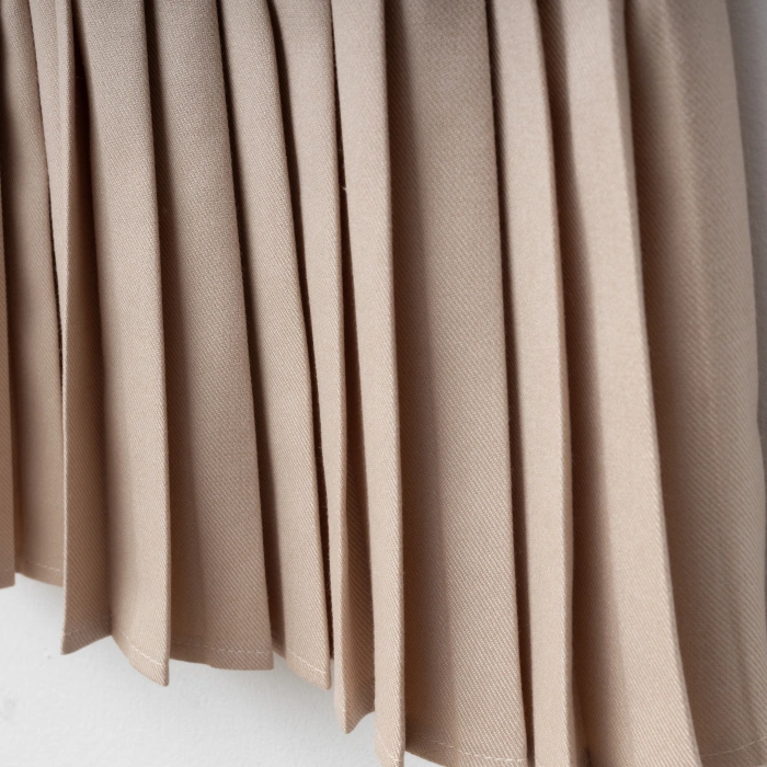 My Lusa Baby Gökçe Kız Çocuk Kalpli Triko Hırka, Pamuklu Gömlek ve Pileli Etek Takımı | 2-5 Yaş |