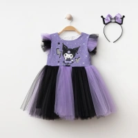 Kuromi Baskılı Taçlı Kız Abiye